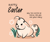 Easter Bunny Greeting Facebook Post Design