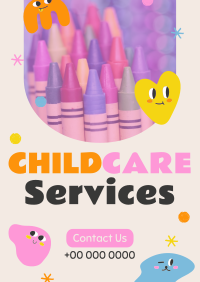 Quirky Faces Childcare Service Flyer