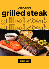 Delicious Grilled Steak Poster