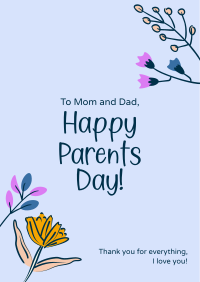 Floral Parents Greeting Poster