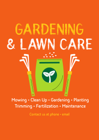 Seeding Lawn Care Poster