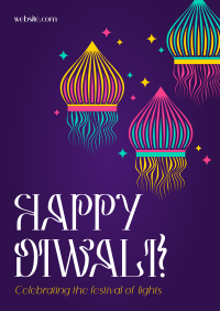 Diwali Floating Lanterns Poster