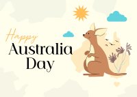 Kangaroo Australia Day Postcard