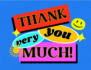 Retro Stickers Thank You Card Thank You Card Image Preview