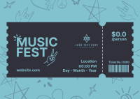 Music Fest Doodle Postcard