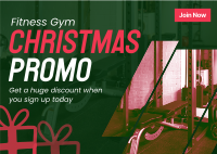 Christmas Gym Promo Postcard Image Preview