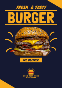 Tasty Cheese Burger Poster