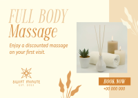 Relaxing Massage Therapy Postcard