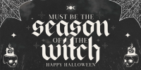 Rustic Halloween Greeting Twitter Post Design