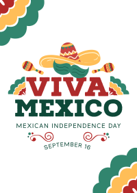 Viva Mexico Sombrero Poster