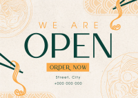 Oriental Cuisine Now Open Postcard Design