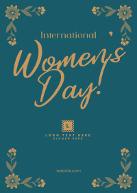 Women's Day Floral Corners Poster