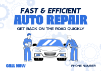 Professional Mechanic Service Postcard Image Preview