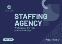 Simple Agency Hiring Postcard