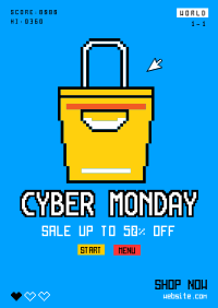 8 Bit Shopping Poster Design