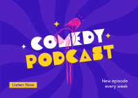 Comedy Podcast Postcard