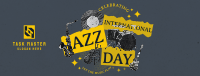 Retro Jazz Day Facebook Cover Image Preview