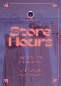 Sophisticated Shop Hours Poster