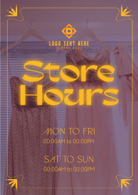 Sophisticated Shop Hours Poster