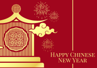 Oriental New Year Postcard Design