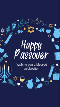 Happy Passover Wreath Facebook Story