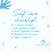 Self care checklist Instagram Post