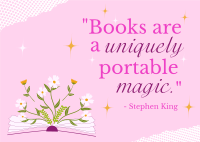 Book Magic Quote Postcard Design