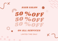 Discount on Salon Services Postcard