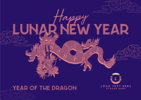 Lunar Year Chinese Dragon Postcard