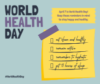 Health Day Checklist Facebook Post