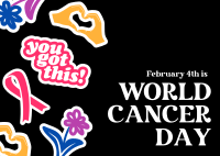 Cancer Day Stickers Postcard