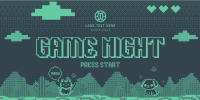 Retro 8-Bit Game Night Twitter Post