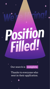 Position Filled Hiring Instagram Story