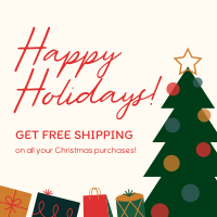 Christmas Free Shipping Instagram Post Design