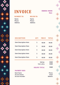 Geometric Floral Invoice