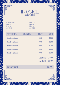 Gatsby Wedding Invoice Design