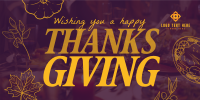 Thanksgiving Typography Greeting Twitter Post Design