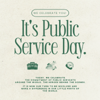Minimalist Public Service Day Linkedin Post