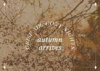 Autumn Arrives Quote Postcard