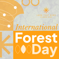 Geometric Shapes Forest Day Linkedin Post Design