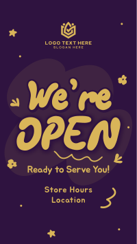 We're Open Doodles Instagram Story