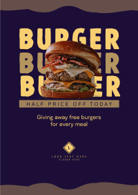 Free Burger Special Poster