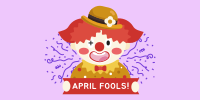 April Fools Clown Banner Twitter Post