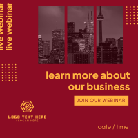 Learn About Our Business Webinar Linkedin Post