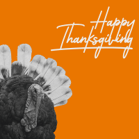 Orange Thanksgiving Turkey Linkedin Post Design