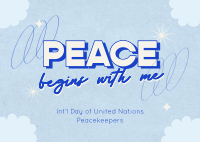 United Nations Peace Begins Postcard