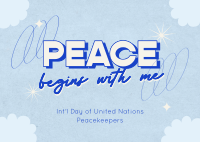 United Nations Peace Begins Postcard Image Preview