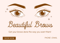 Beautiful Brows Postcard Design