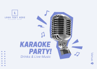 Karaoke Party Mic Postcard