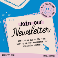 Quirky Y2K Newsletter Instagram Post Design